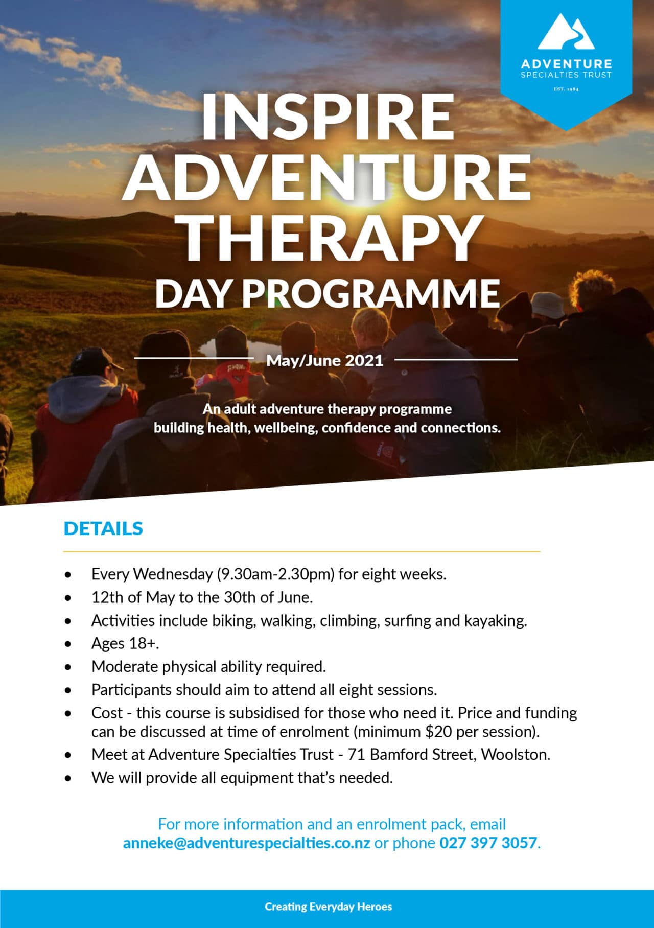 Join our 'INSPIRE' PROGRAMME: Adventure Therapy for Adults - Adventure ...