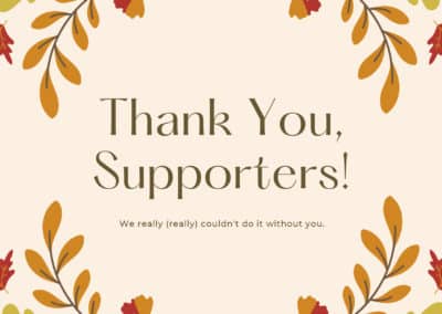 Thank you to our supporters!