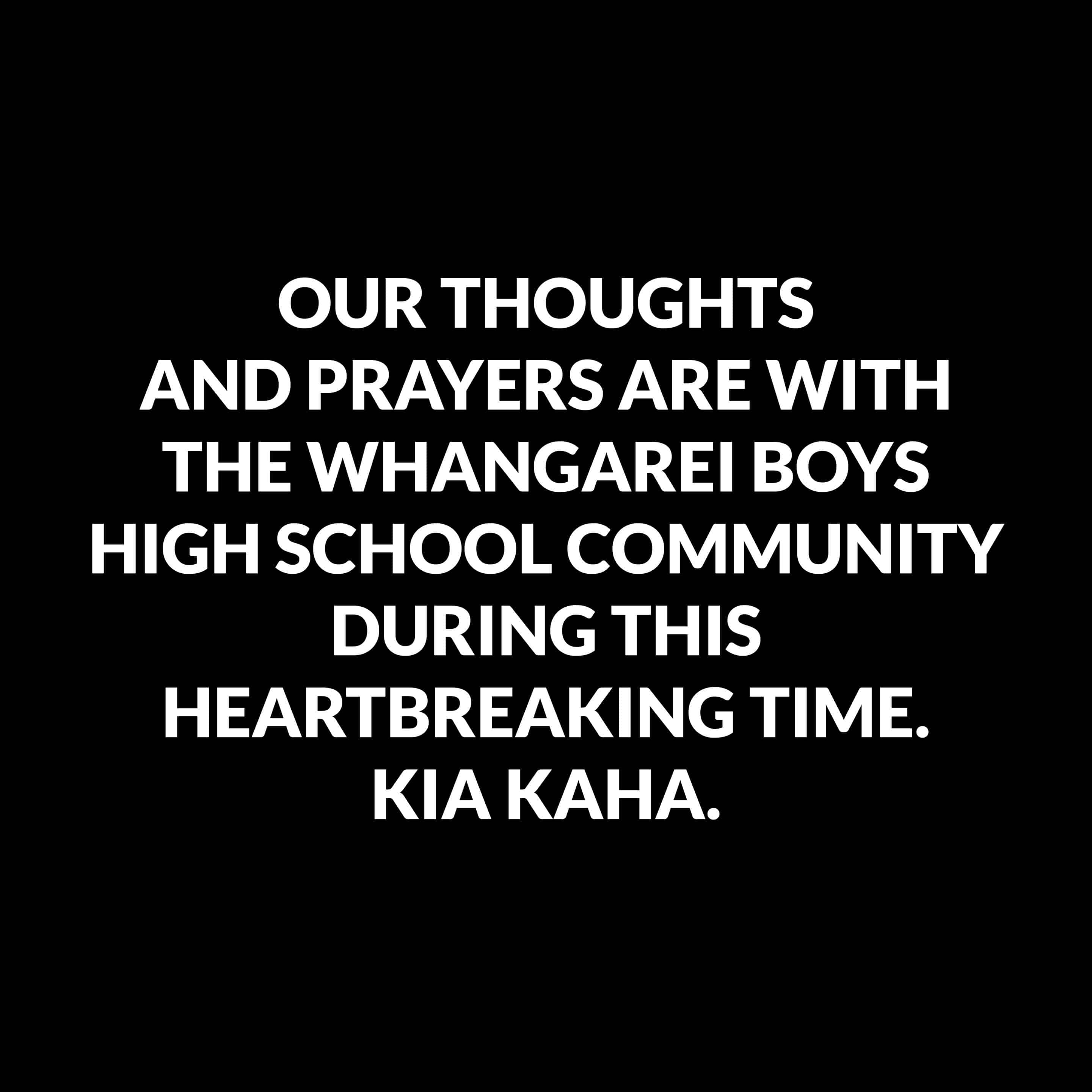 Our thoughts and prayers are with you