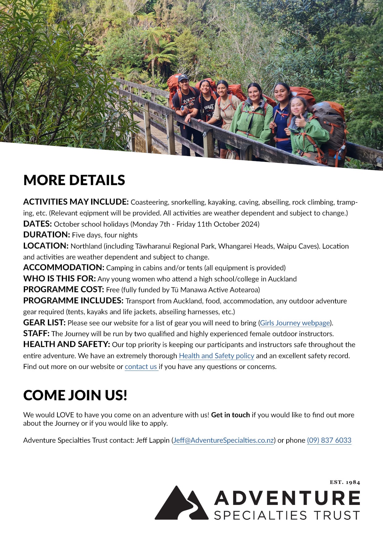 Girls Journey - Oct school hols 20244