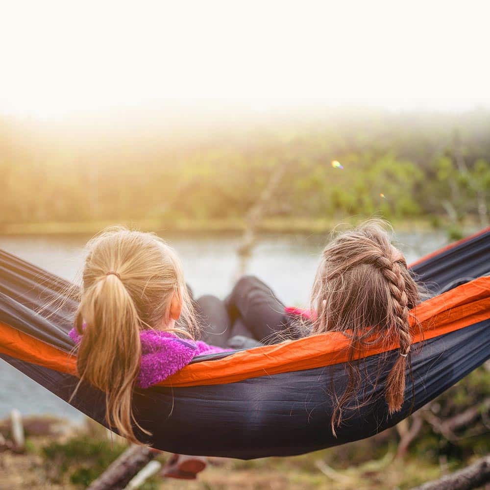 Girls in hammock - portrait